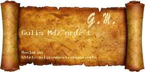 Gulis Ménrót névjegykártya